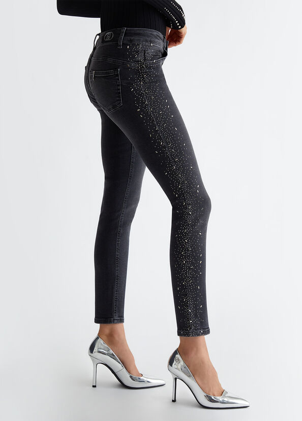 Liu Jo Jeans skinny bottom up con strass Pezzi Unici