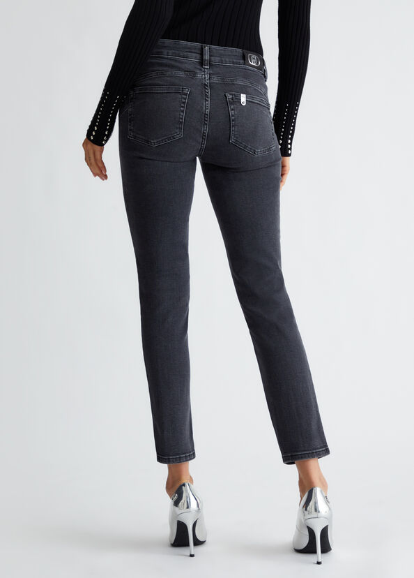 Liu Jo Jeans skinny bottom up con strass Consegna Veloce