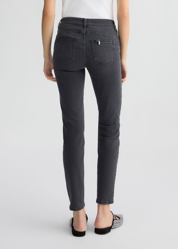 Liu Jo Jeans skinny grigio con strass Economico