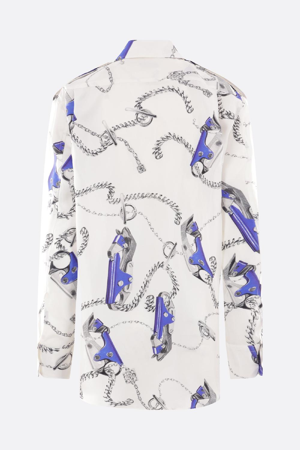 BURBERRY camicia in seta stampa Knight Presa