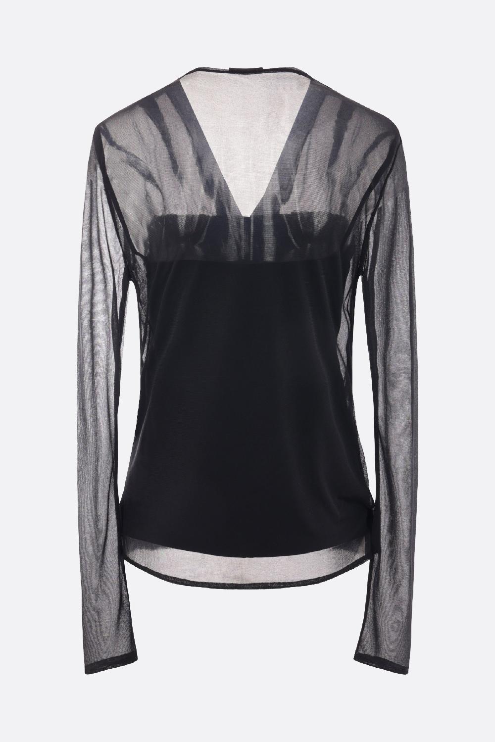 GIVENCHY top a doppio strato in crepe de chine fluida e jersey stretch Hotsell