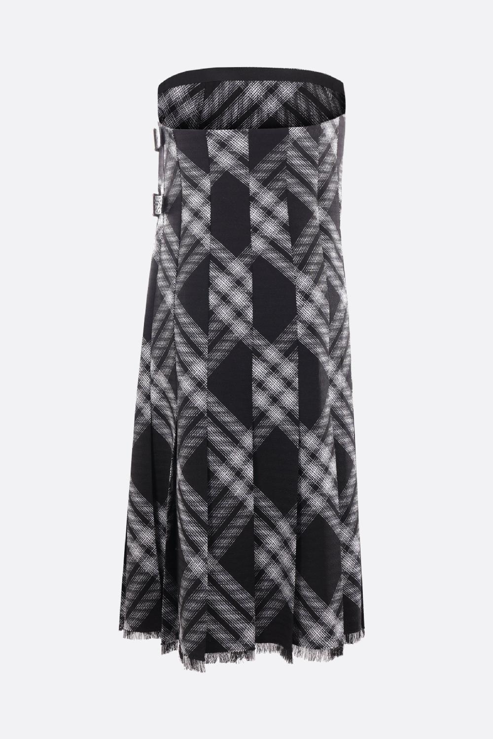 BURBERRY miniabito bustier a portafoglio in lana tartan I Più Venduti
