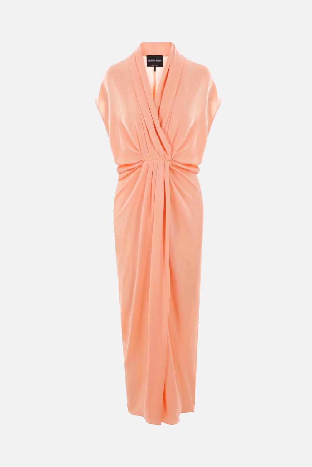 GIORGIO ARMANI abito in tripla georgette di seta ASV