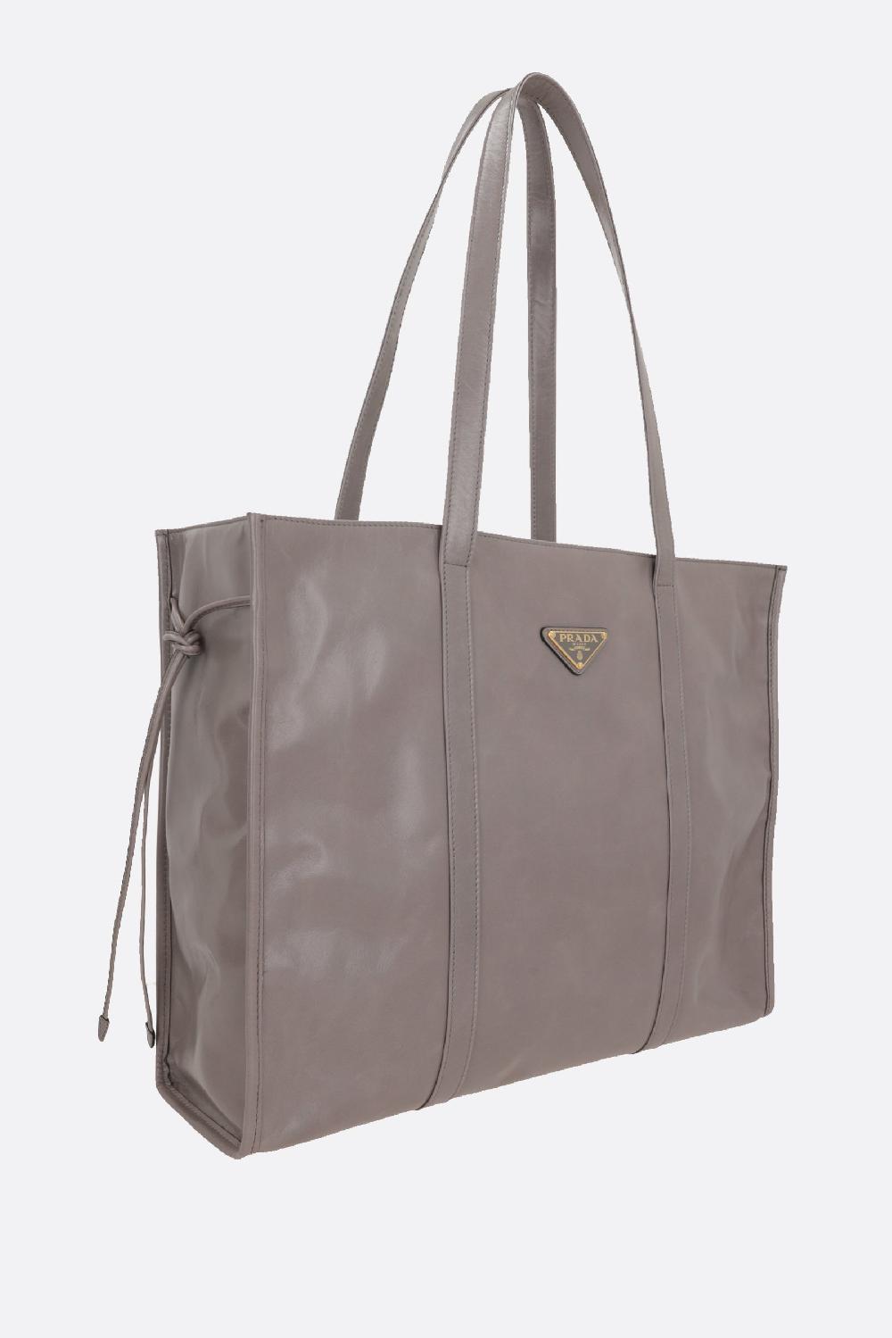 PRADA borsa tote large in pelle Soft Lux Pezzi Unici