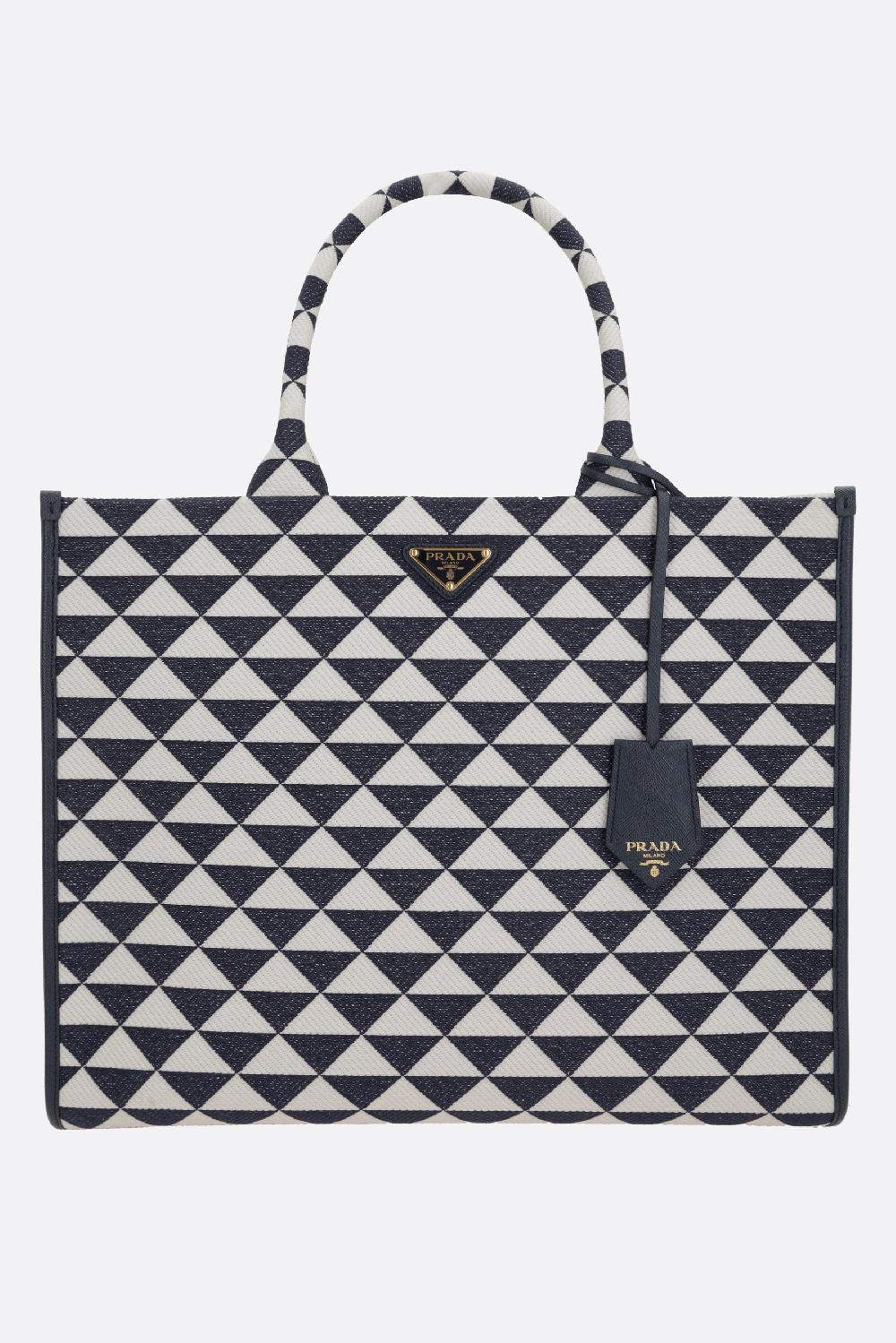PRADA borsa tote Prada Symbole large in jacquard Consegna Veloce