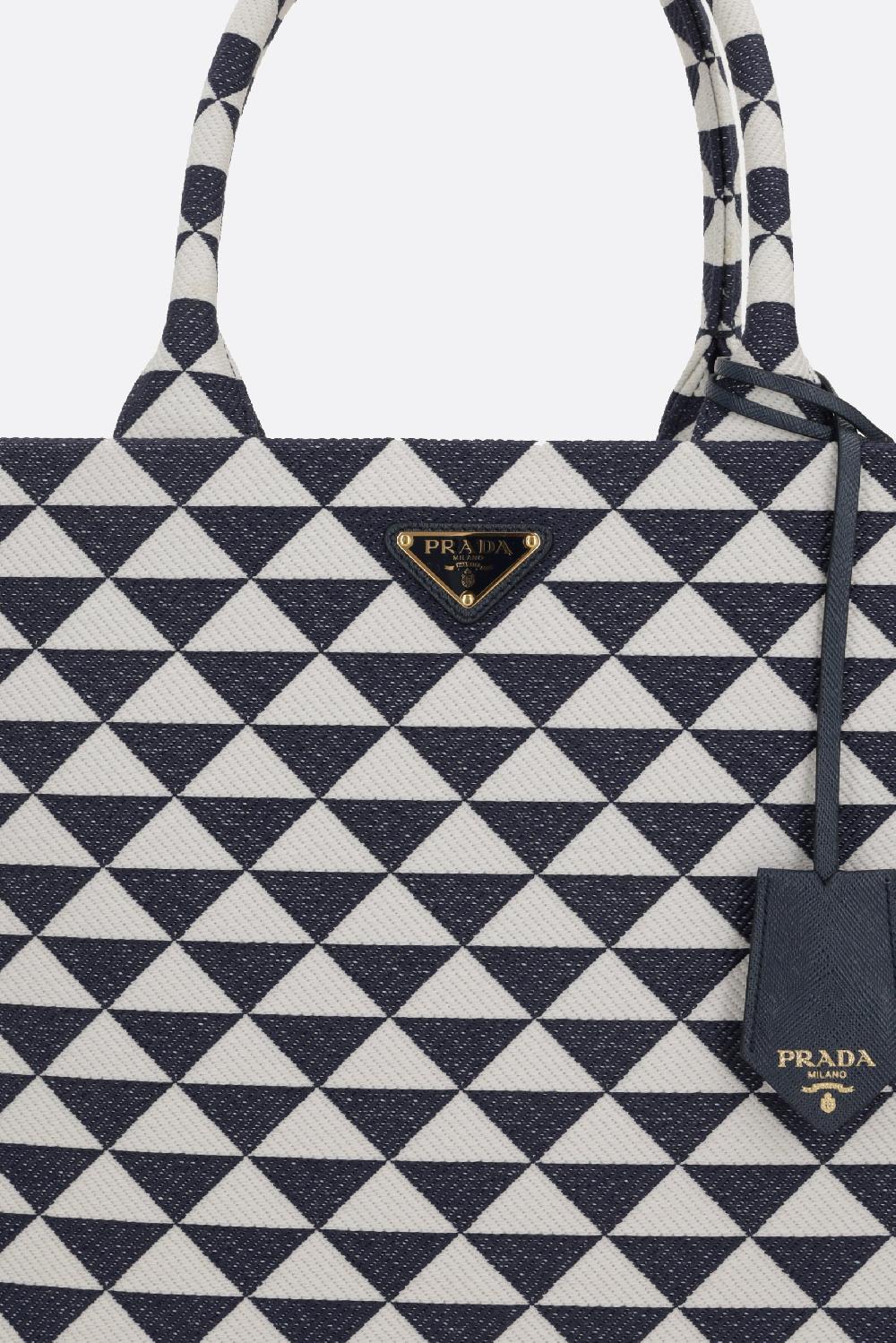 PRADA borsa tote Prada Symbole large in jacquard Consegna Veloce