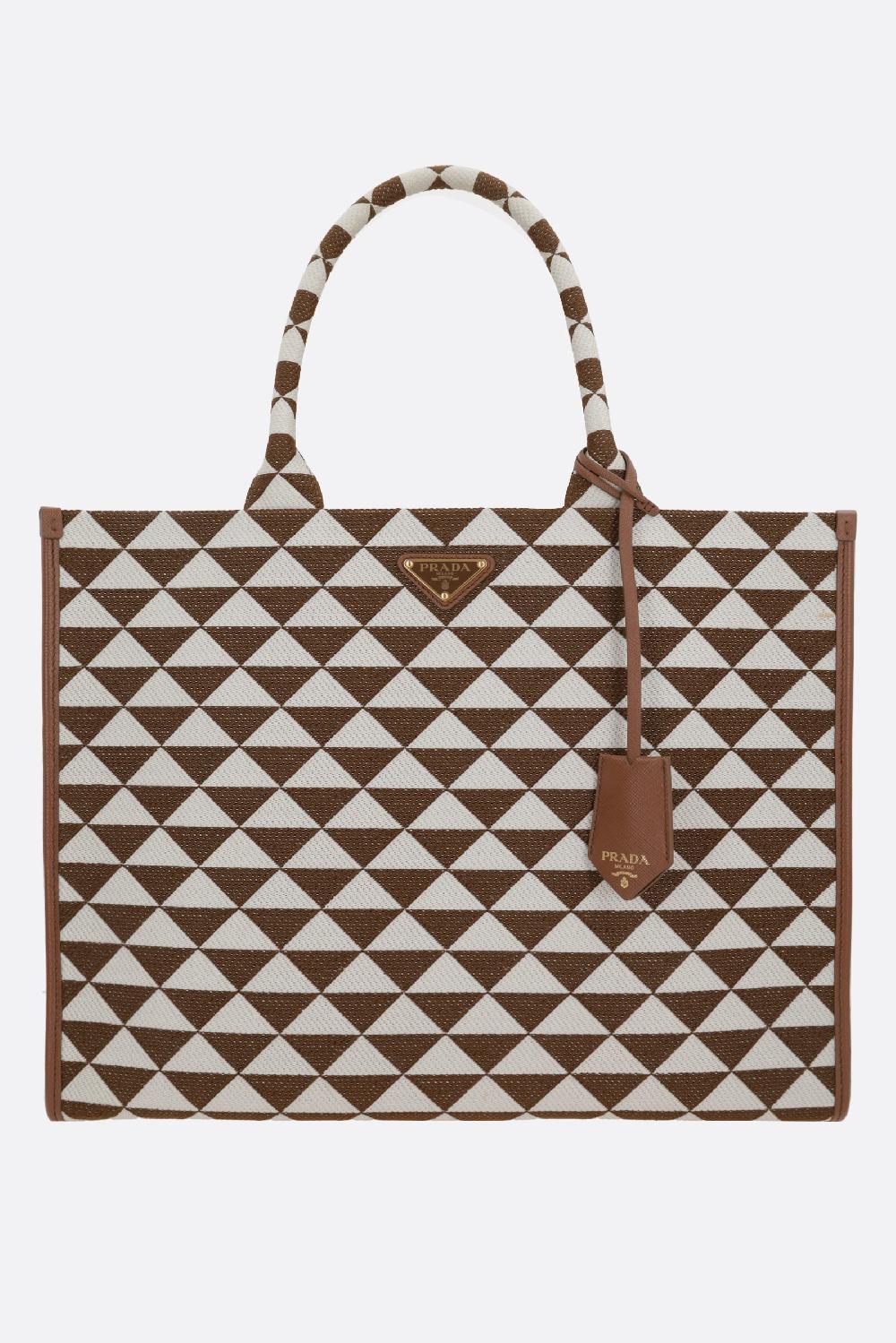 PRADA borsa tote Prada Symbole large in tessuto jacquard