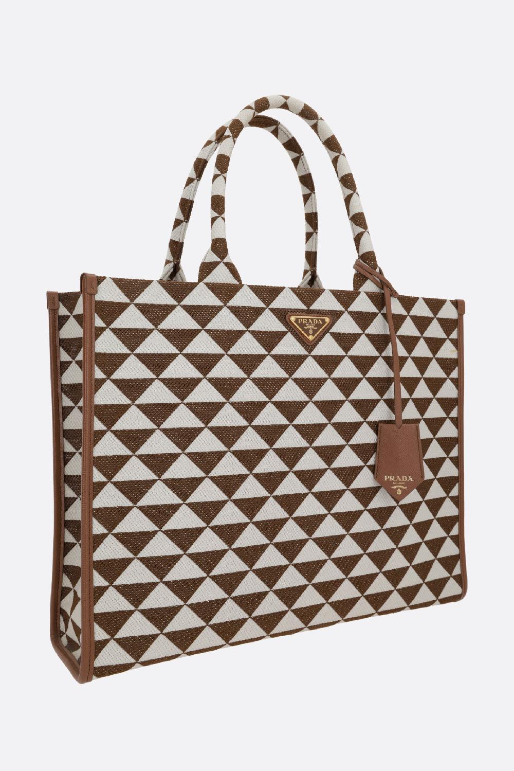 PRADA borsa tote Prada Symbole large in tessuto jacquard Promozione Limitata