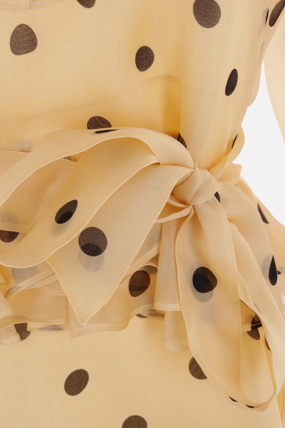 VALENTINO GARAVANI miniabito in organza stampa Pois Spots Prezzo Ridotto