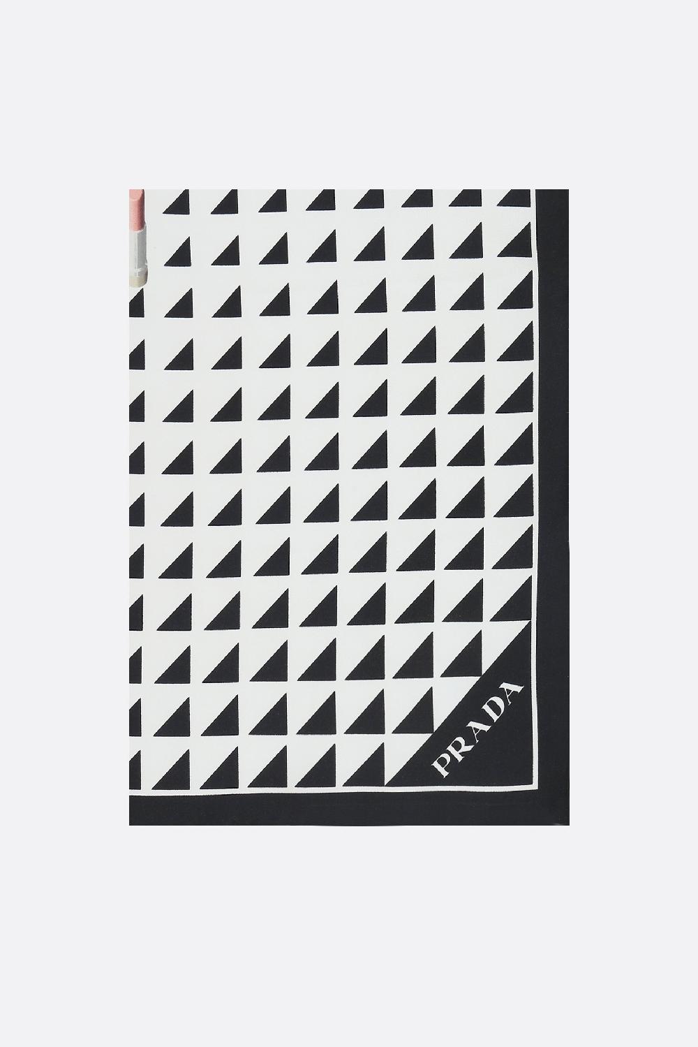 PRADA foulard stampato in twill di seta