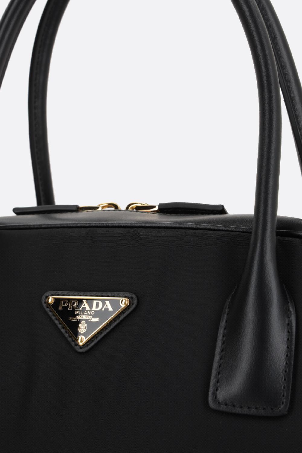 PRADA borsa bauletto large in Re-Nylon e pelle liscia Hotsell