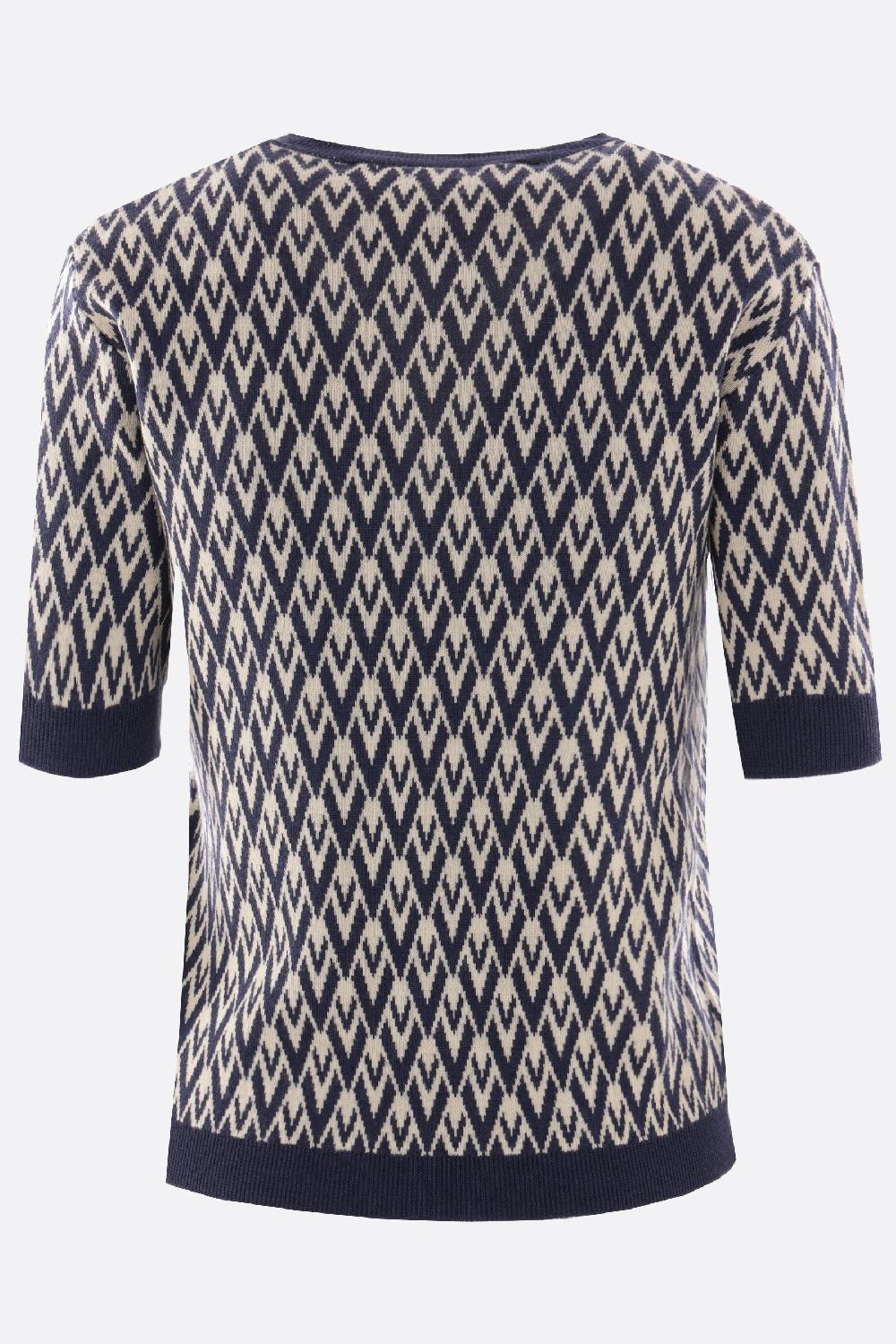 VALENTINO GARAVANI pullover a maniche corte in jacquard Toute la V Saldi Di Fabbrica