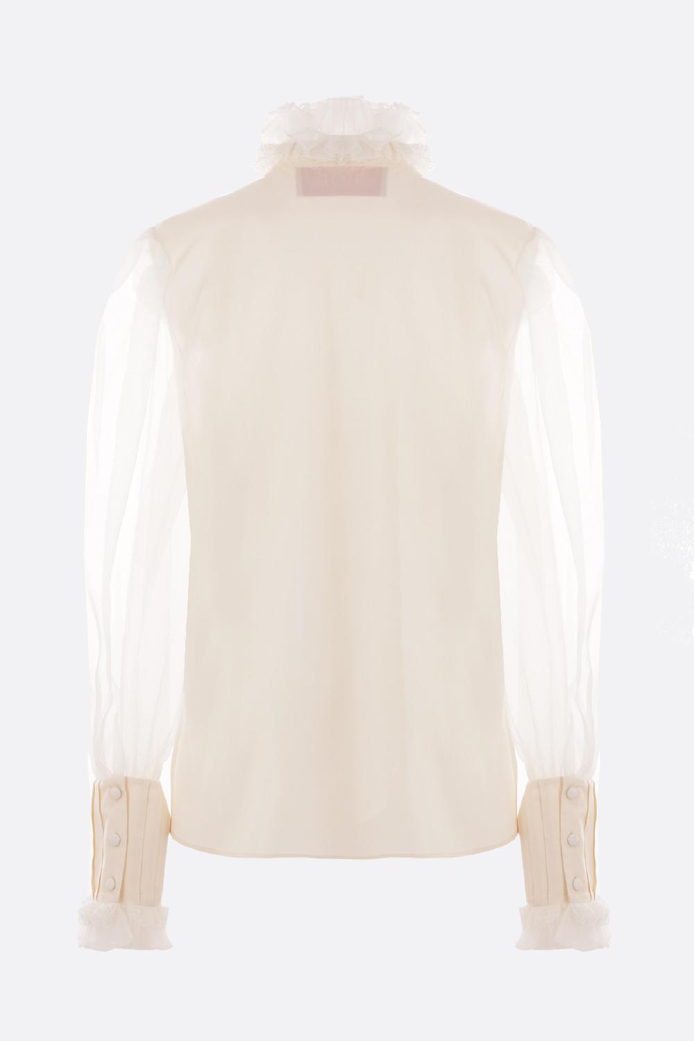 VALENTINO GARAVANI camicia in shantung organza e pizzo In Saldo