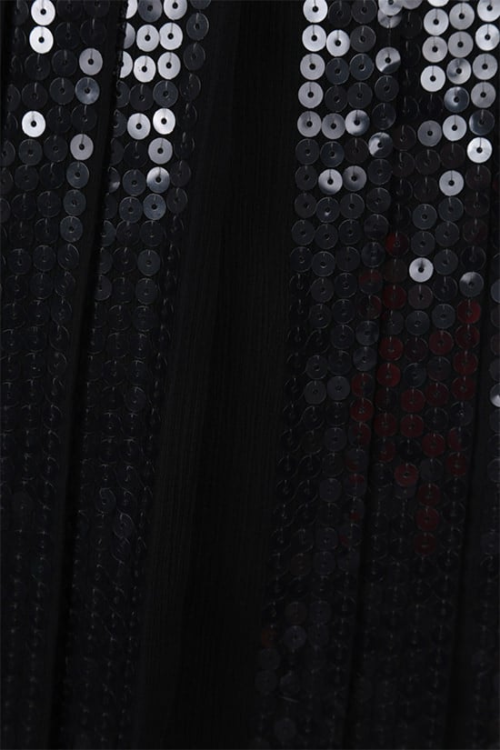 PRADA abito corto plissé in chiffon con paillettes 2025
