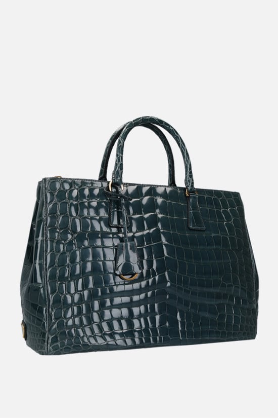 PRADA borsa a mano in pelle di coccodrillo lucido Vendita