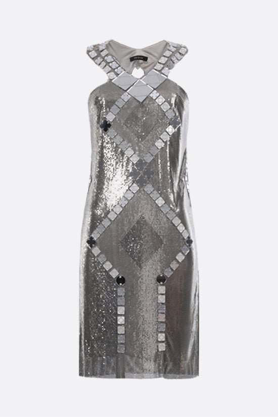 VERSACE abito corto in maglia metallica Oroton