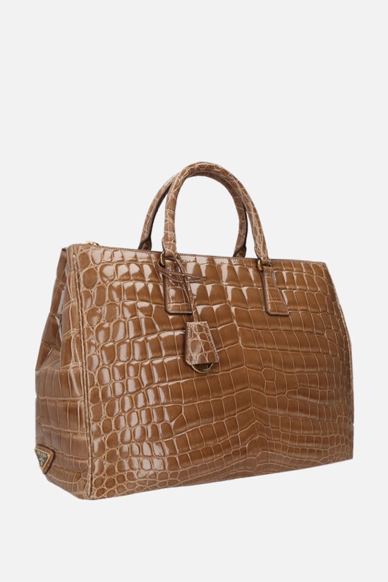PRADA borsa a mano in pelle di coccodrillo lucido Pezzi Unici