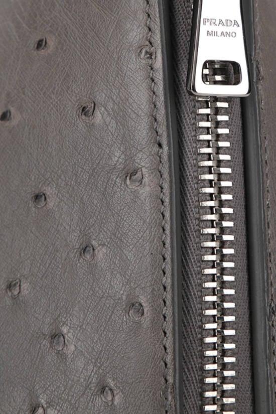 PRADA borsa a mano in pelle di struzzo Soddisfazione Garantita