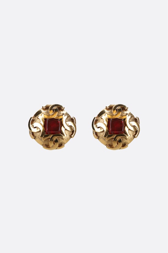 CHANEL VINTAGE WOMAN orecchini in metallo con pietra