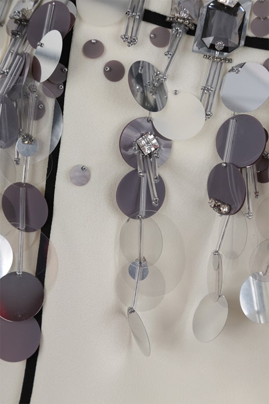 PRADA miniabito in sablé con decorazione gioiello Sottocosto