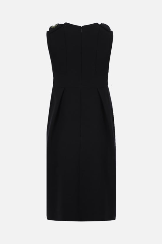 PRADA abito corto in cady con patch gioiello Offerta