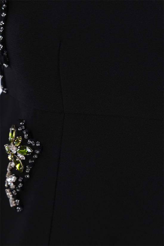 PRADA abito corto in cady con patch gioiello Offerta