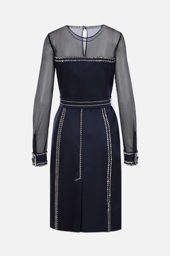 PRADA abito corto in radzmire e chiffon con cristalli Hotsell