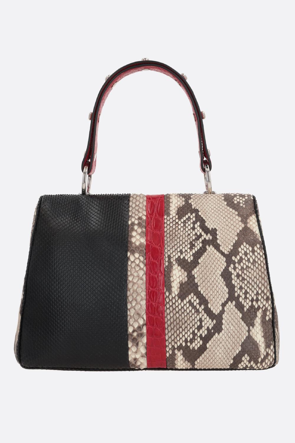 PRADA borsa a mano in pelle di pitone e coccodrillo In Saldo
