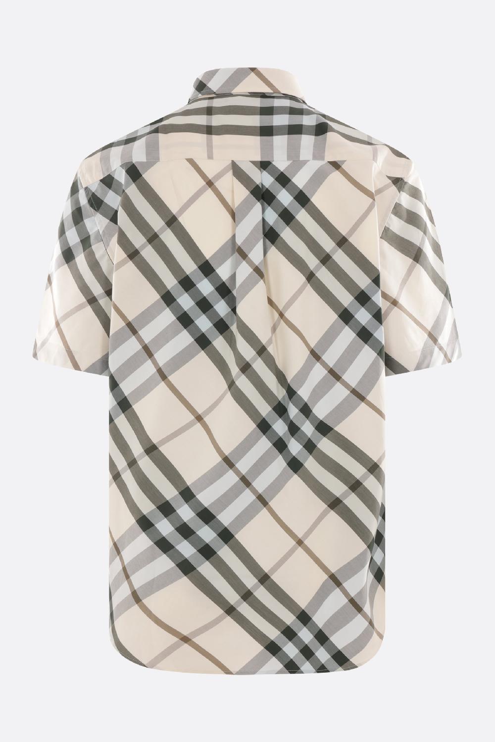 BURBERRY camicia a maniche corte in popeline Check Shopping Online