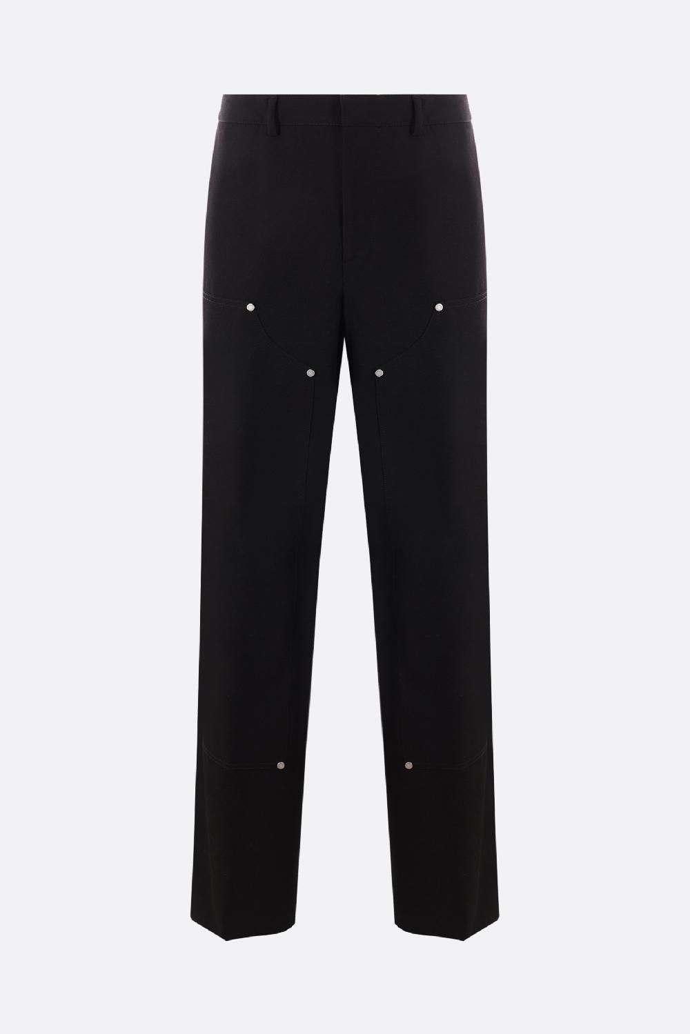 PALM ANGELS pantalone workwear in twill tecnico Monogram
