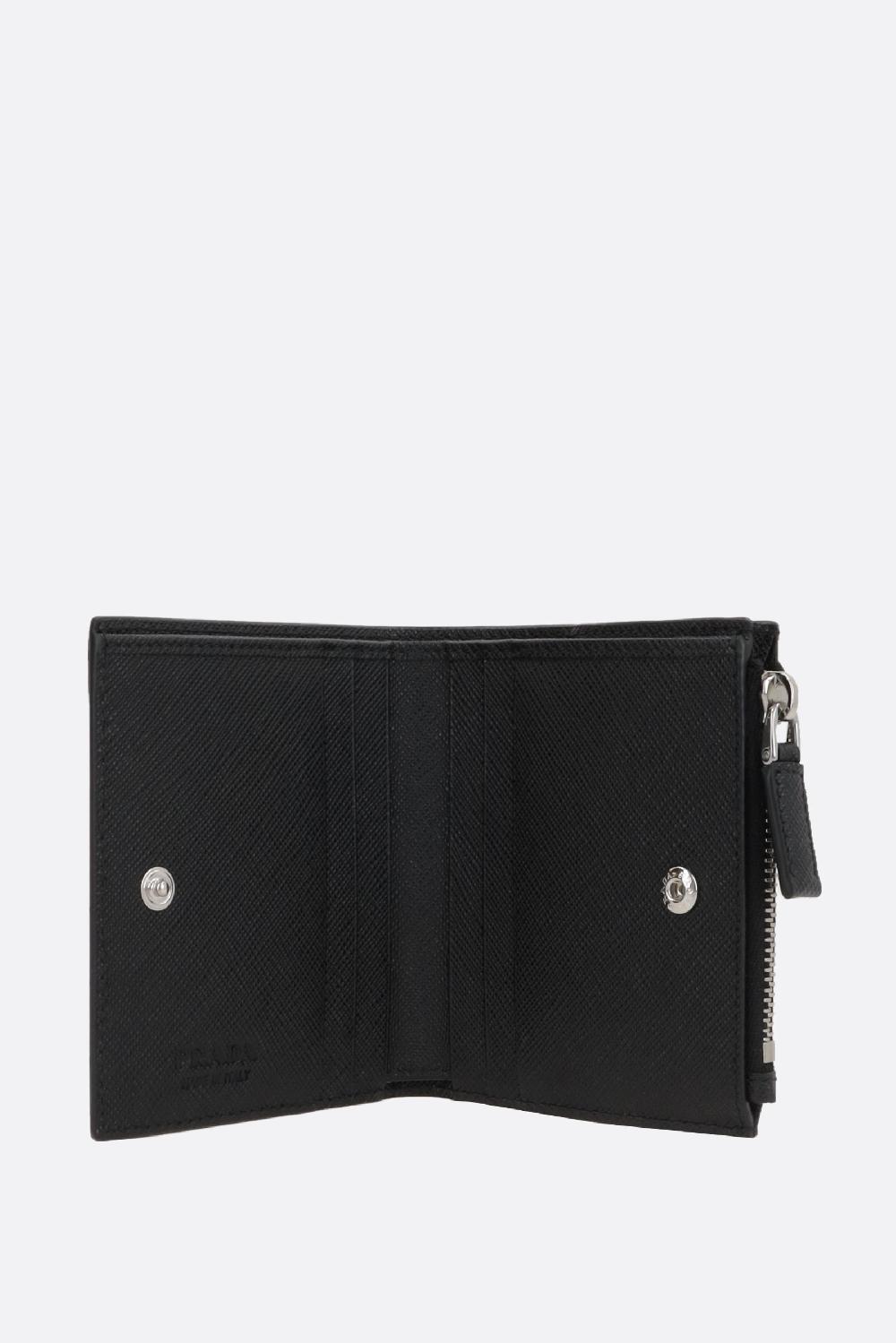 PRADA portafogli compatto in pelle Saffiano Soddisfazione Garantita