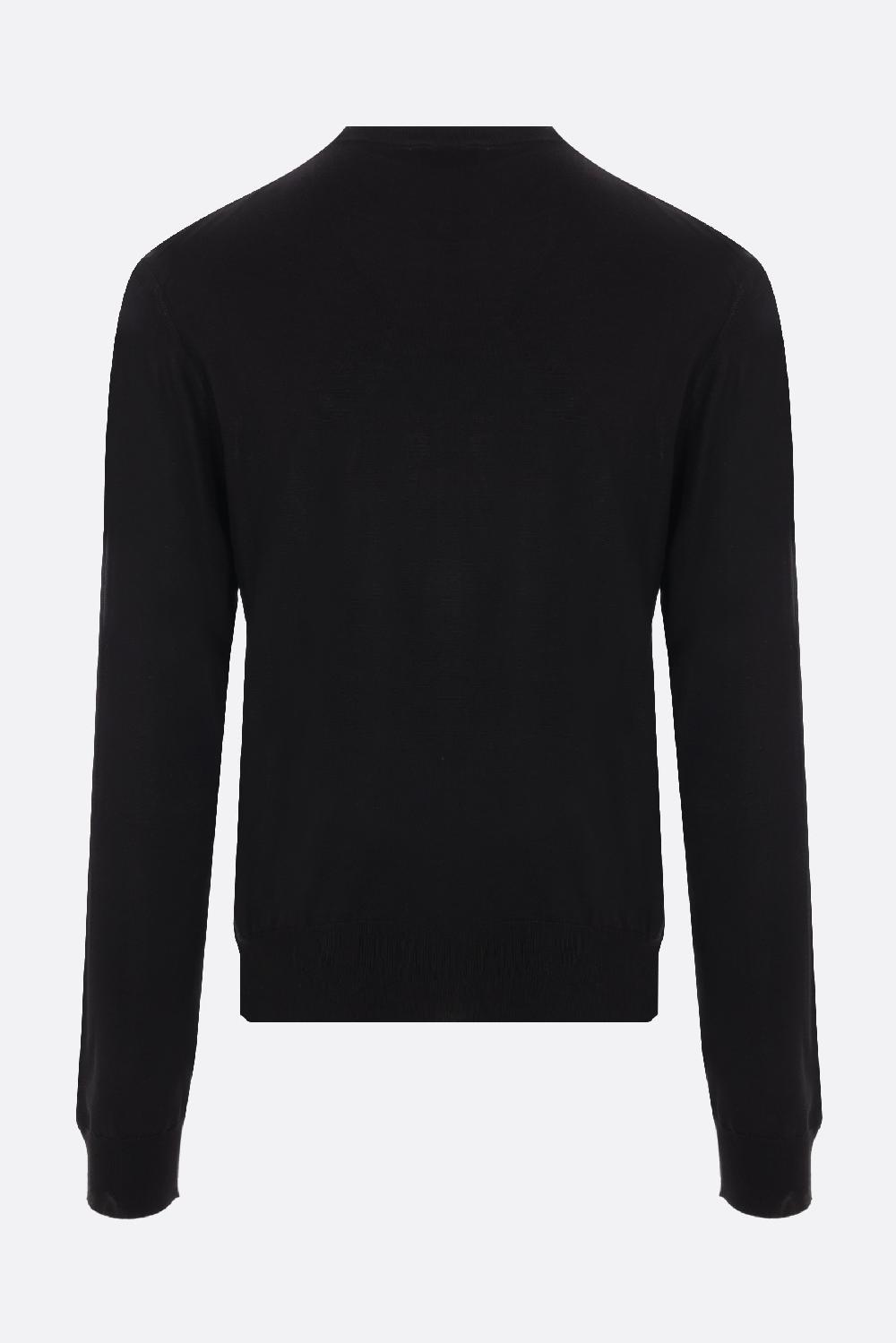 PRADA pullover in seta intarsio logo Consegna Veloce