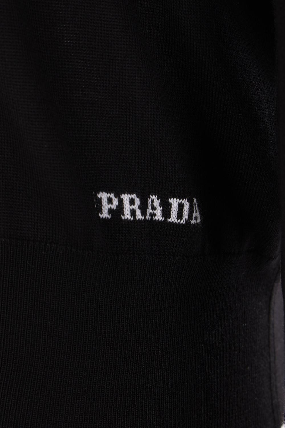 PRADA pullover in seta intarsio logo Consegna Veloce