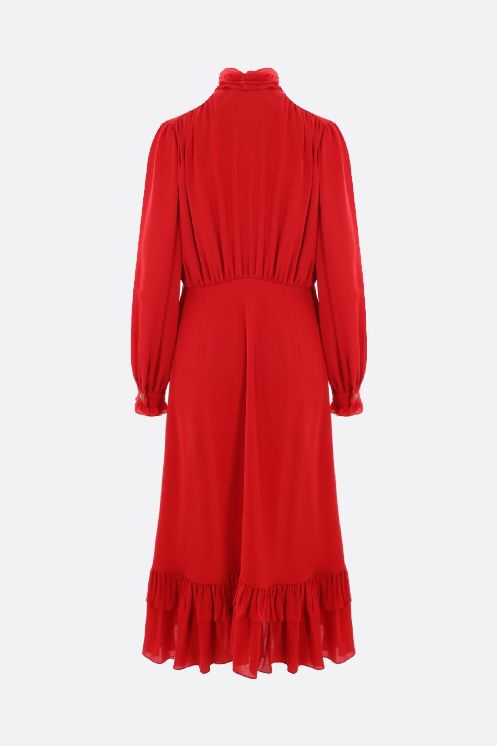 VALENTINO GARAVANI abito midi in georgette con rouches Fornitura limitata