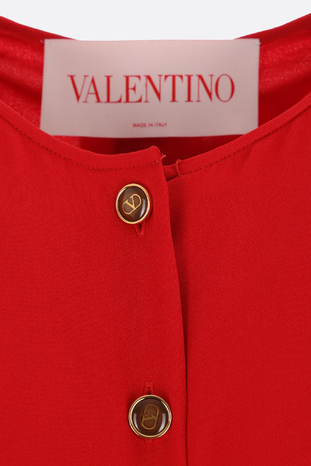 VALENTINO GARAVANI abito midi in georgette con rouches Fornitura limitata