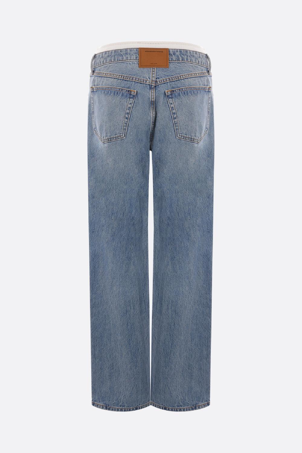 ALEXANDER WANG jeans in denim con fascia pointelle Moda
