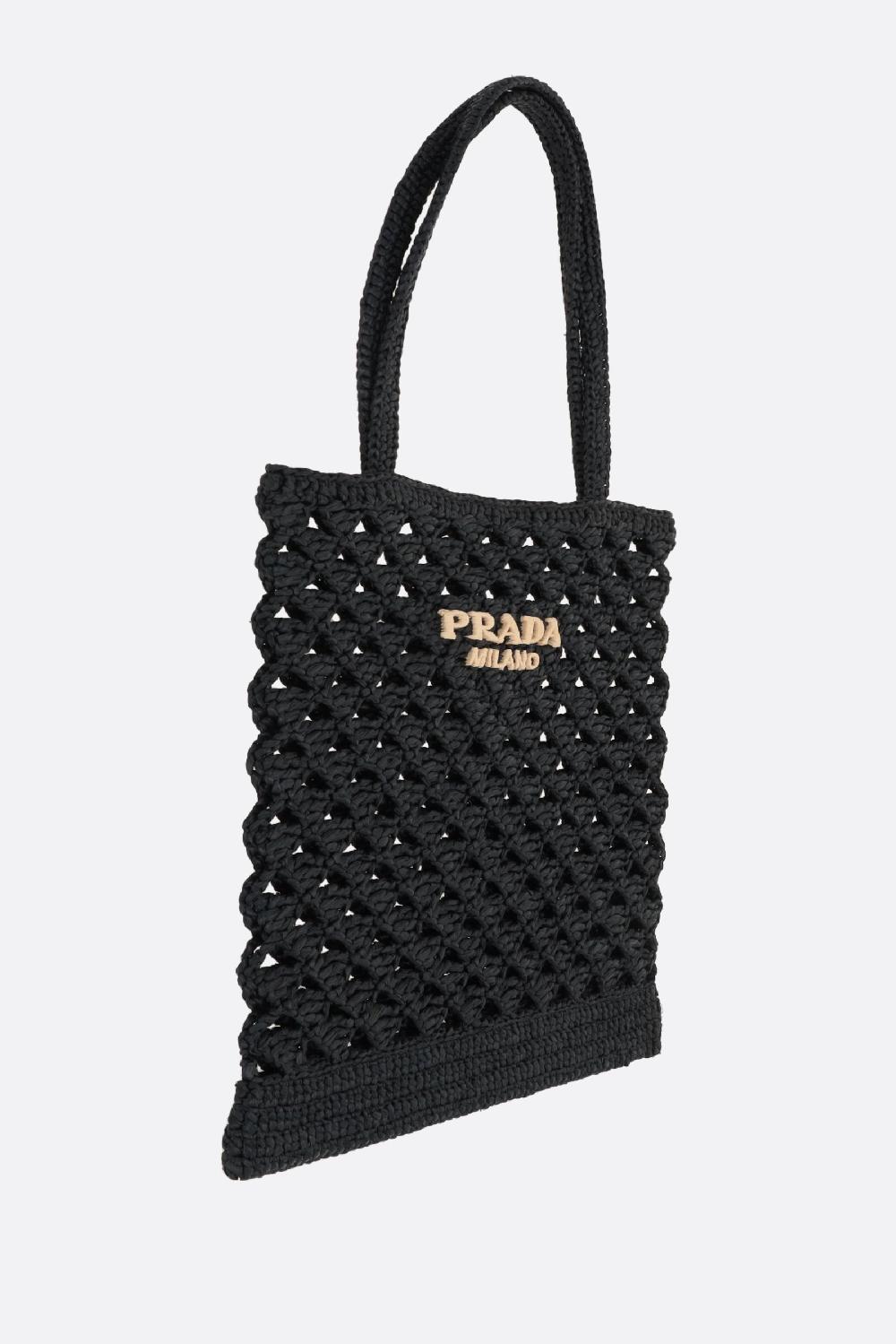 PRADA borsa shopping in rafia sintetica Negozi Online