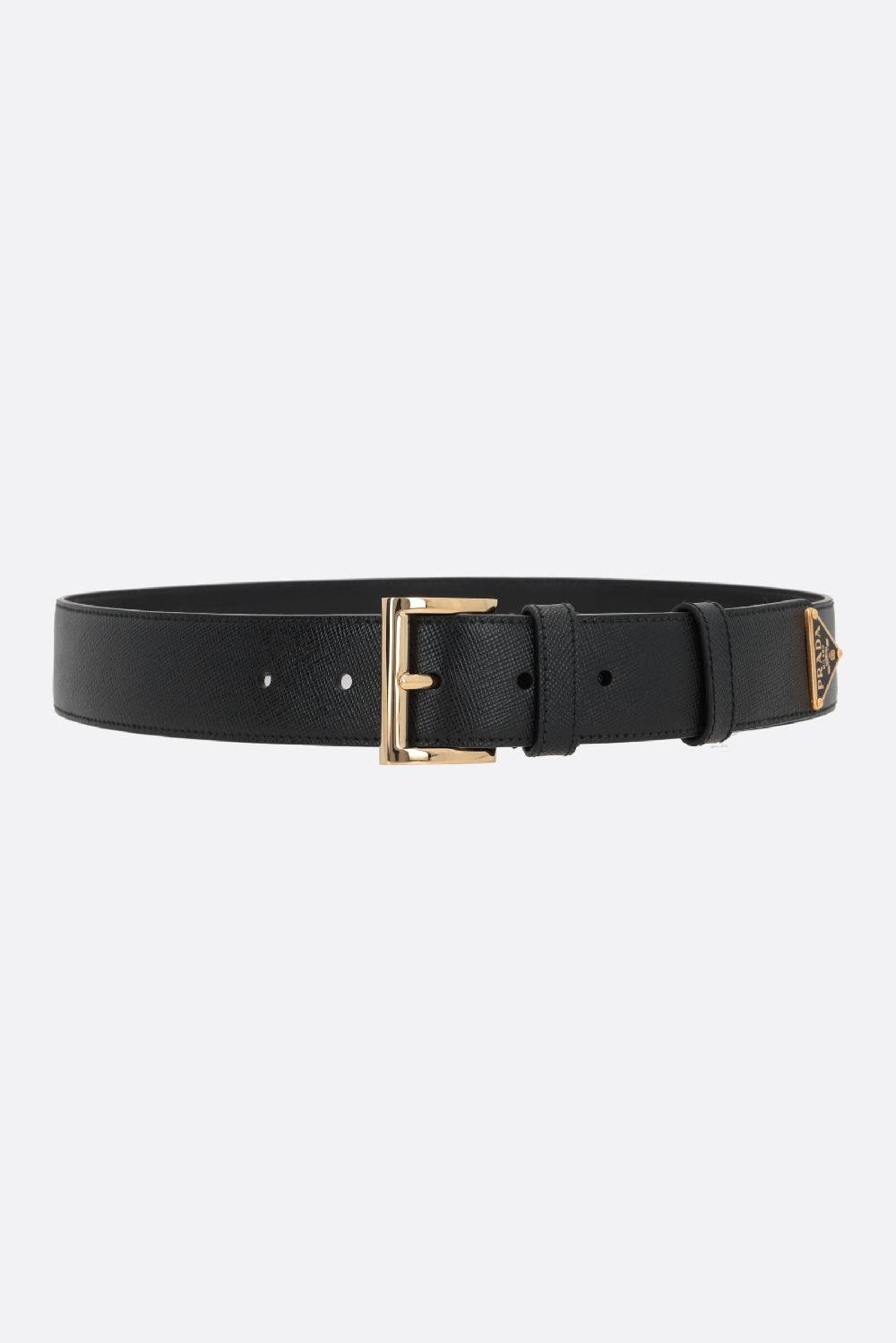 PRADA cintura in pelle City con logo