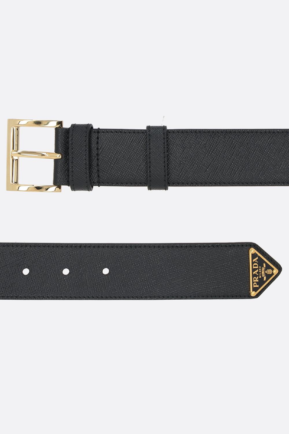 PRADA cintura in pelle City con logo Sconto