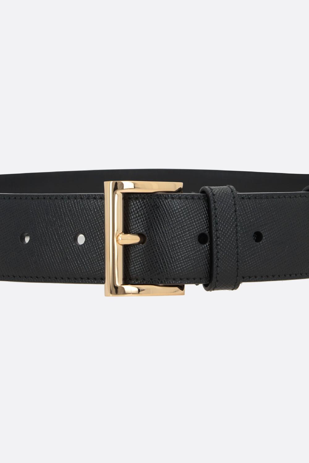 PRADA cintura in pelle City con logo Sconto