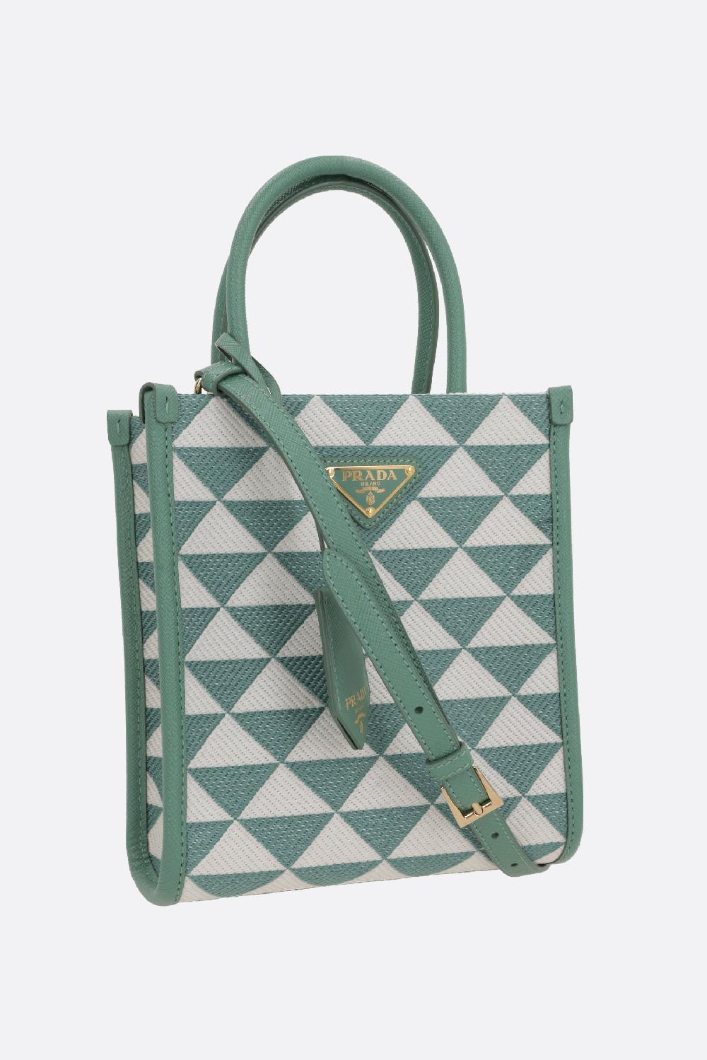 PRADA borsa tote Prada Symbole mini in jacquard Saldi