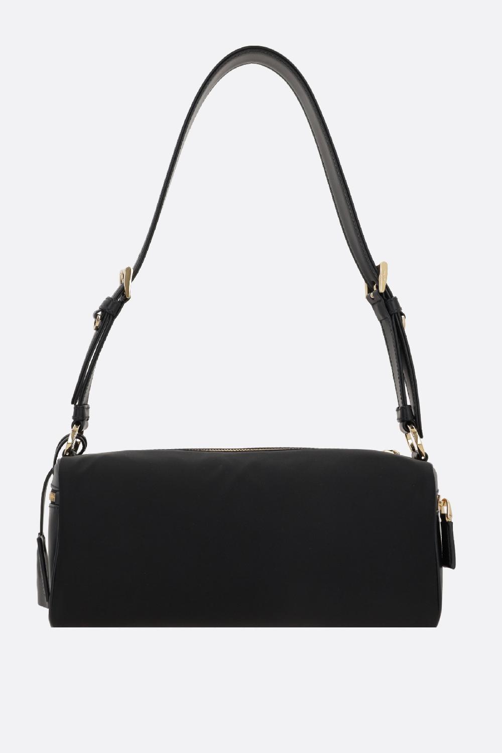 PRADA borsa a spalla media in Re-Nylon e pelle liscia Vendita Calda