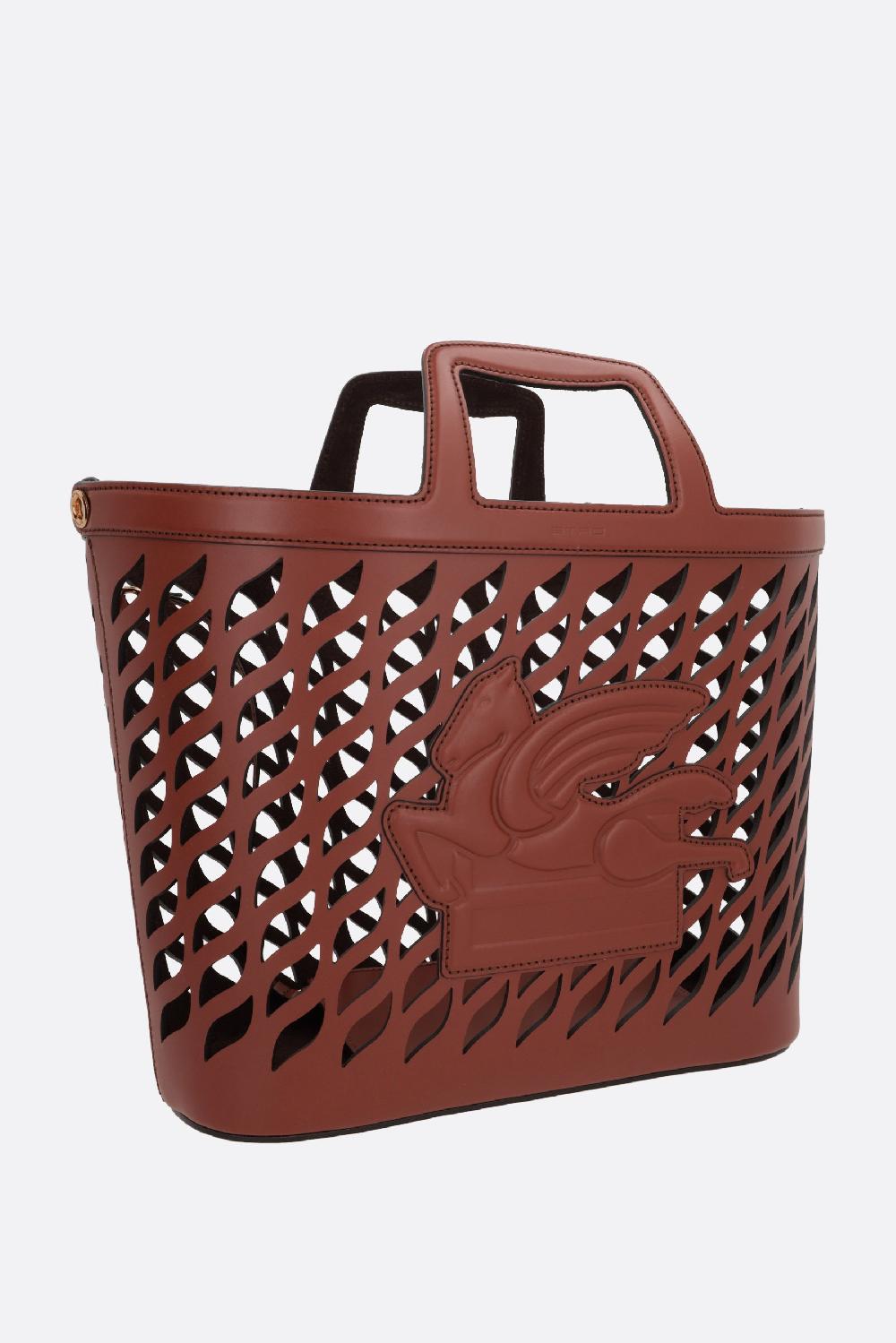 ETRO borsa a mano Coffa large in pelle laserata In Linea
