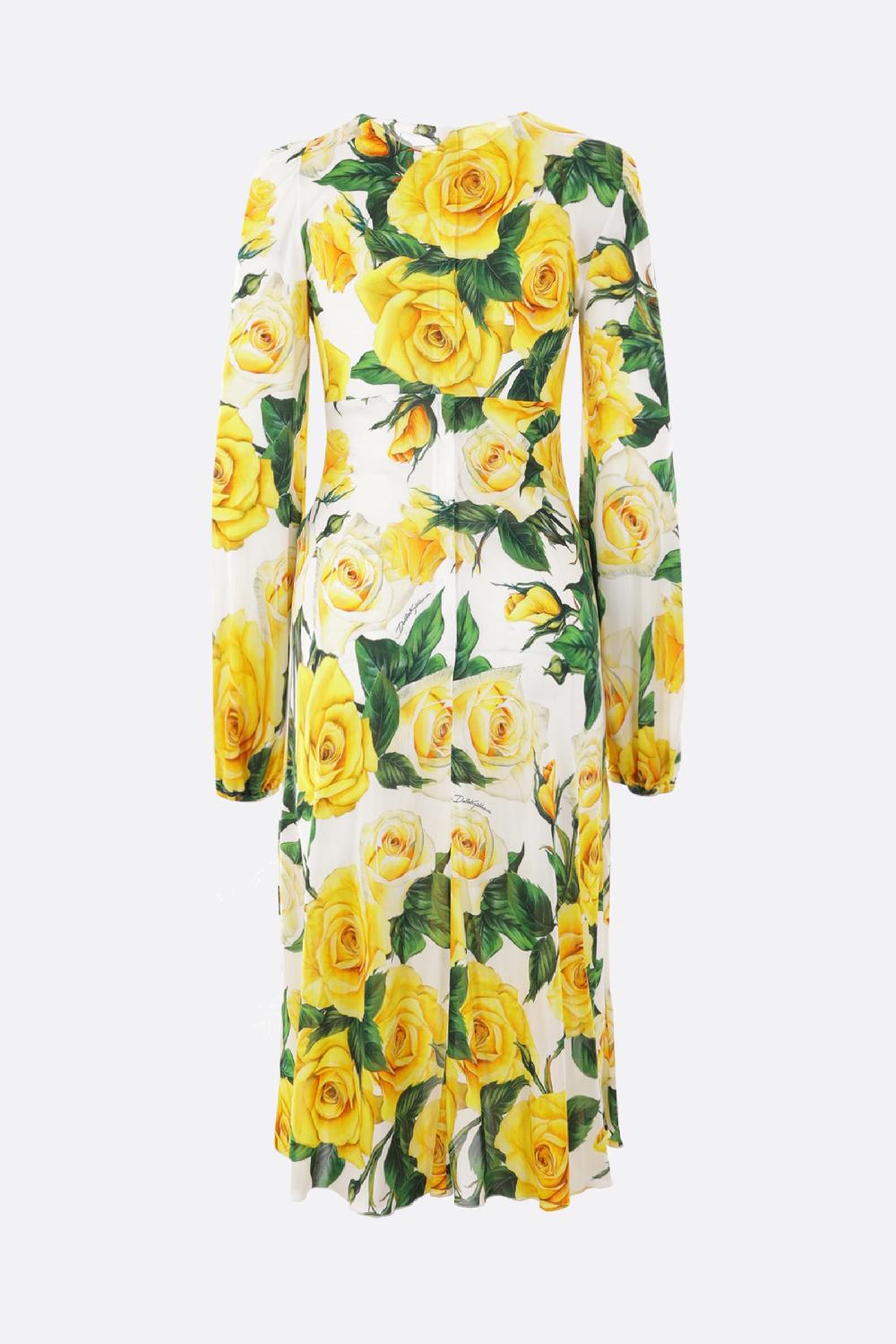 DOLCE & GABBANA abito in viscosa stampa Rose Gialle Qualità