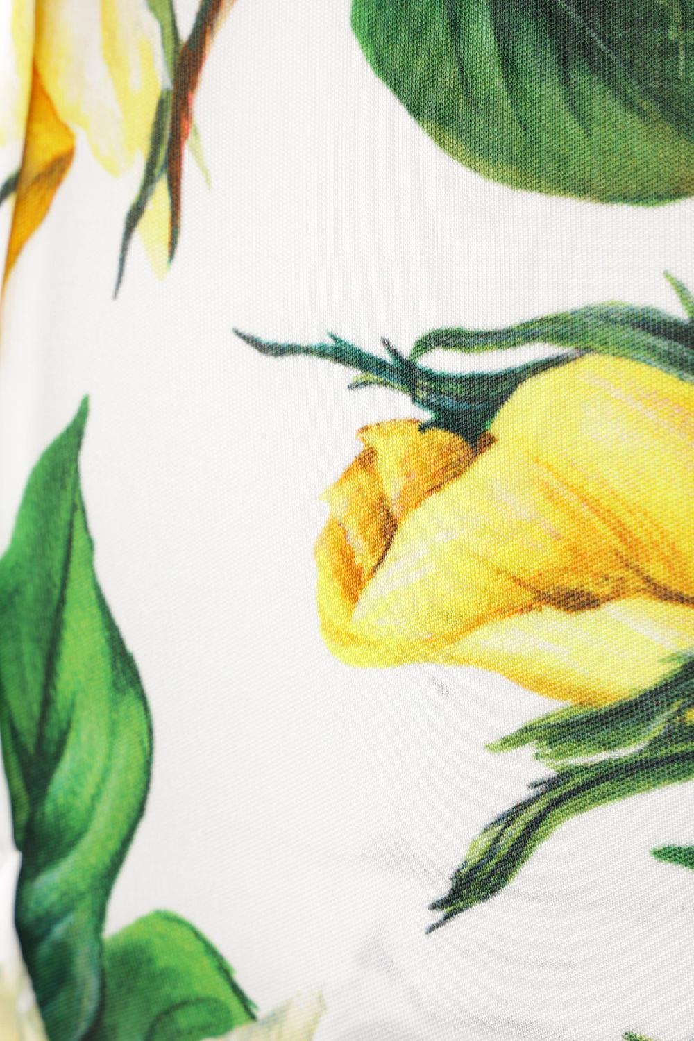 DOLCE & GABBANA abito in viscosa stampa Rose Gialle Qualità