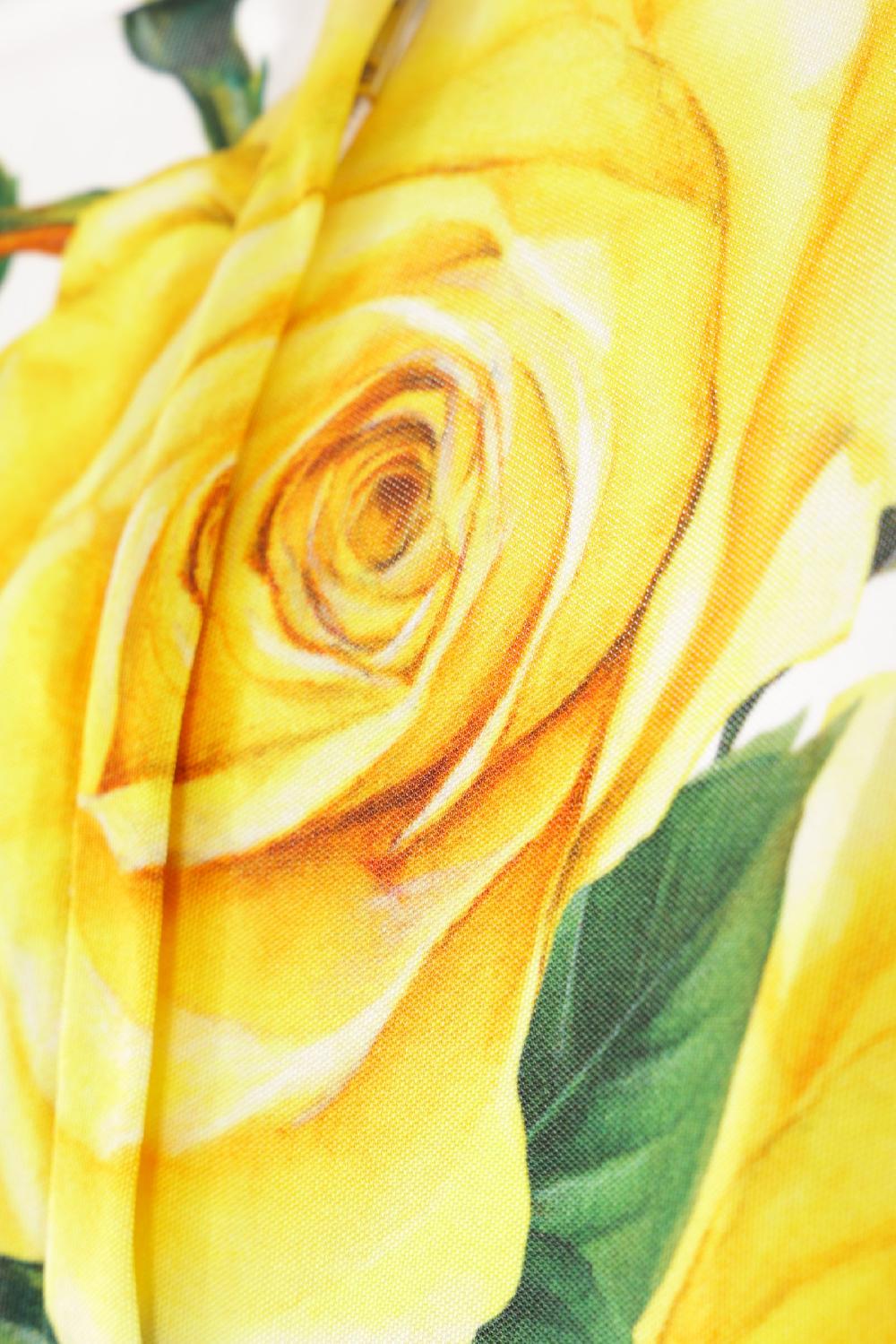DOLCE & GABBANA abito in viscosa stampa Rose Gialle Qualità