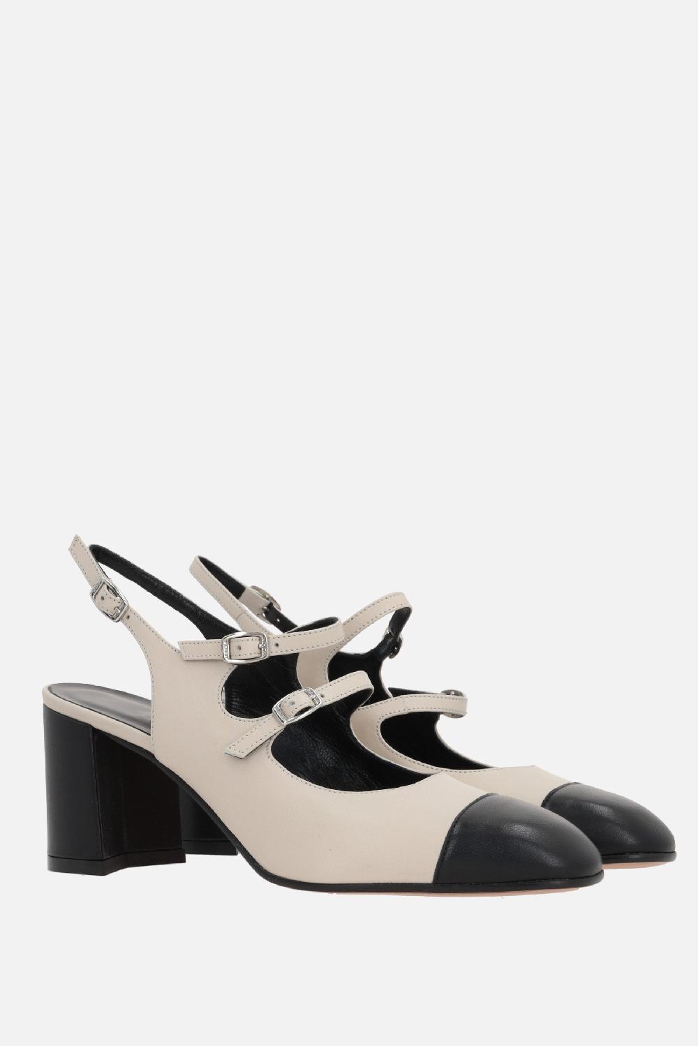 CAREL PARIS slingback mary-jane Papaya in nappa bicolore Pezzi Unici
