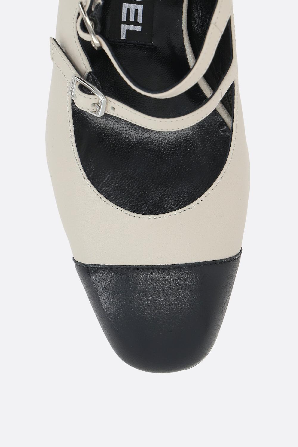 CAREL PARIS slingback mary-jane Papaya in nappa bicolore Pezzi Unici