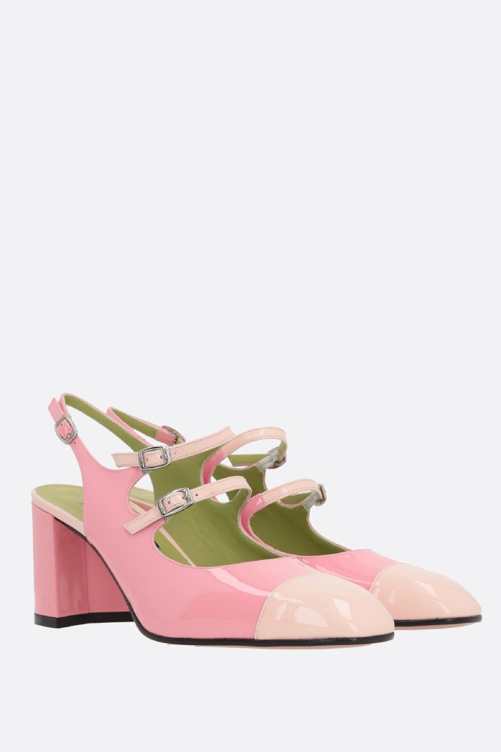 CAREL PARIS slingback mary-jane Papaya in vernice bicolore Soddisfazione Garantita