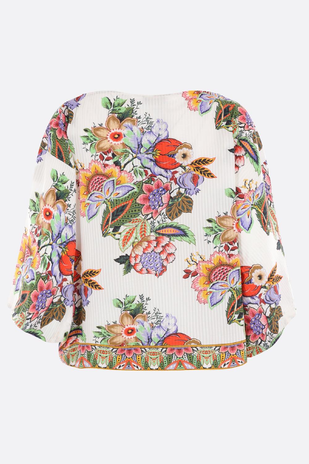 ETRO blusa caftano in cotone e seta jacquard Online